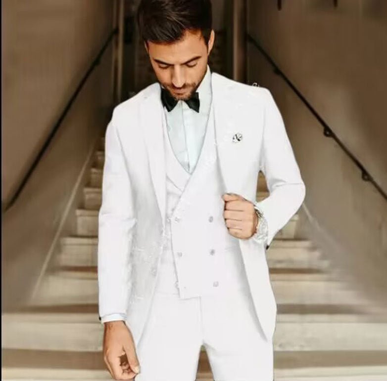 Men's Suit Set - Elegant Three-Piece Blazer, Vest & Pants for Formal Events