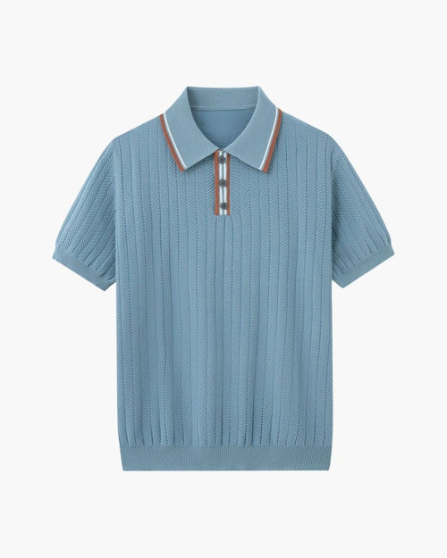 Mens Polo Shirt with Contrast Collar – Stylish Summer Retro Design for Casual Wear