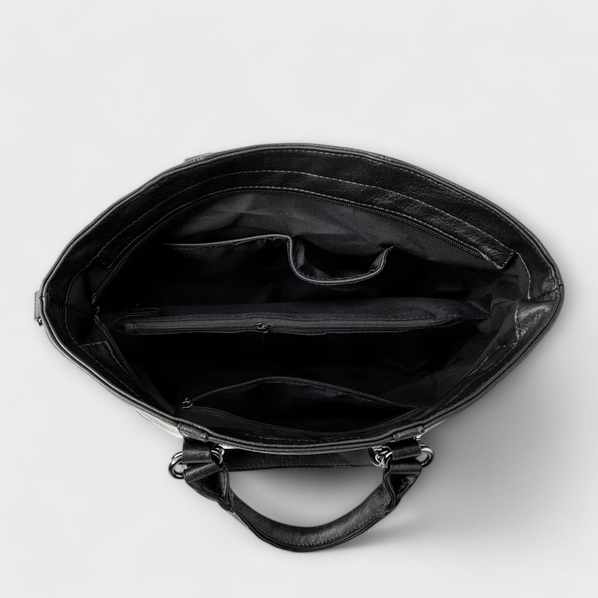 Cognac Distressed Minimalist Tote with Shoulder Strap