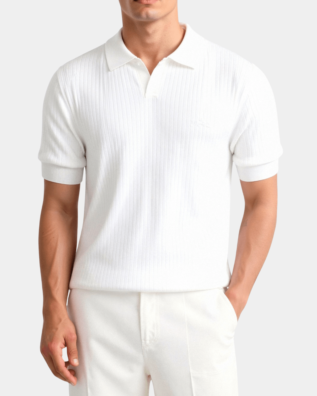 Slim Fit Polo Shirt for Men with Open Collar – Modern Casual Style
